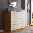 Cômoda Vitoria 10 Gavetas Naturale/Off White - Panorama Móveis